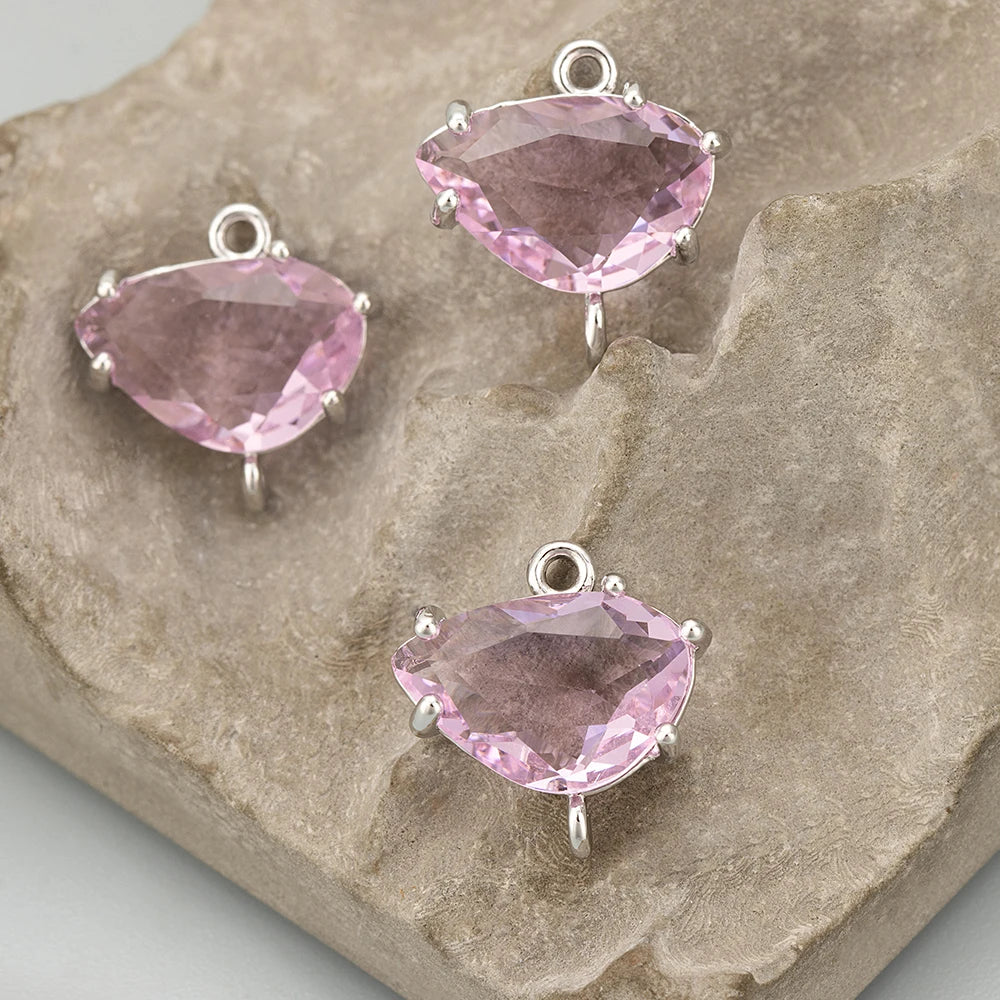 GUFEATHER ME92,jewelry accessories,18k gold rhodium plated,copper,glass,hand made,charms,diy pendants,jewelry making,6pcs/lot - AMULET RING STORE