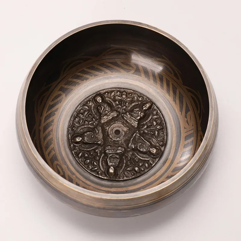 Nepal Handmade Bronze Singing Bowl Healing Meditation Yoga Tibetan Singing Bowls Sound Therapy Percussion Instruments - AMULET RING STORE