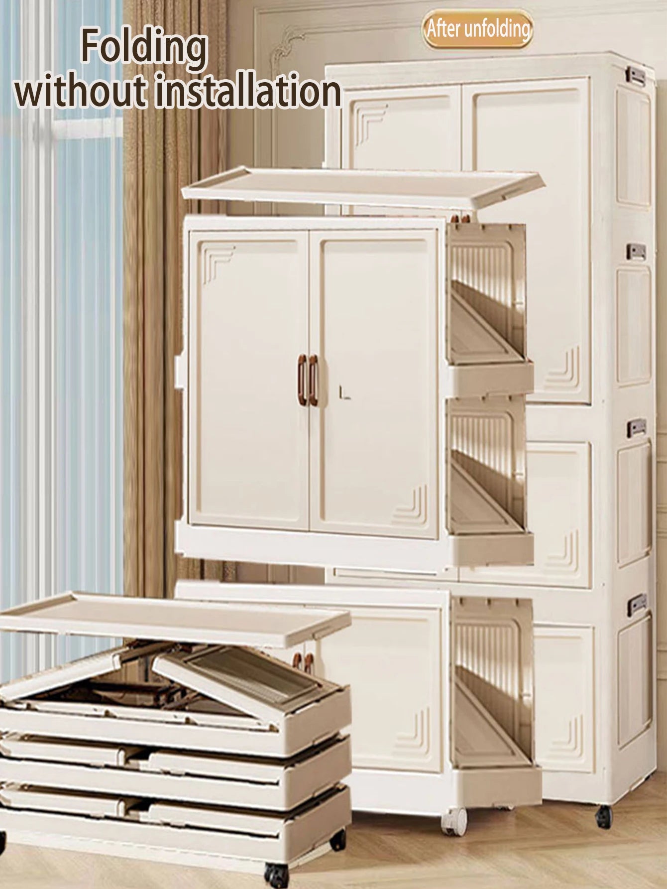 Multi-specification Large Capacity Wardrobe Foldable Easy Install Clothes Storage Cabinet Organizer for Home - AMULET RING STORE