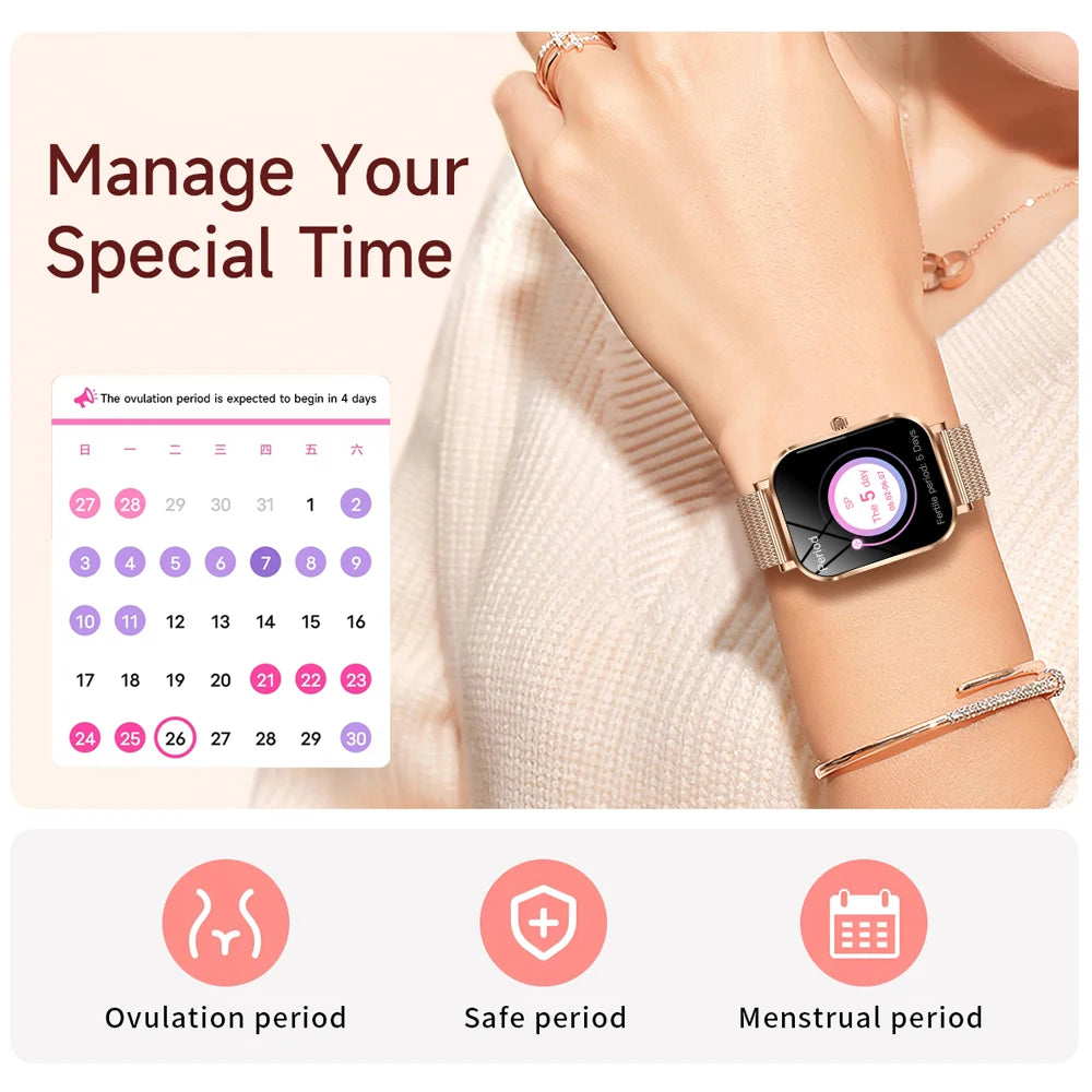 2025 New Xiaomi Fashion Women Smartwatch AMOLED HD Screen Heart Rate Blood Oxygen Monitoring BT Call Sports Smartwatch Woman