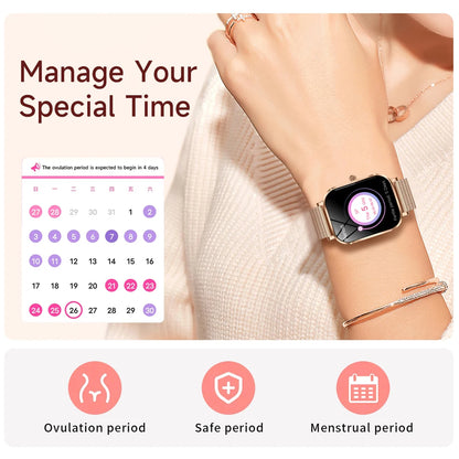 2025 New Xiaomi Fashion Women Smartwatch AMOLED HD Screen Heart Rate Blood Oxygen Monitoring BT Call Sports Smartwatch Woman