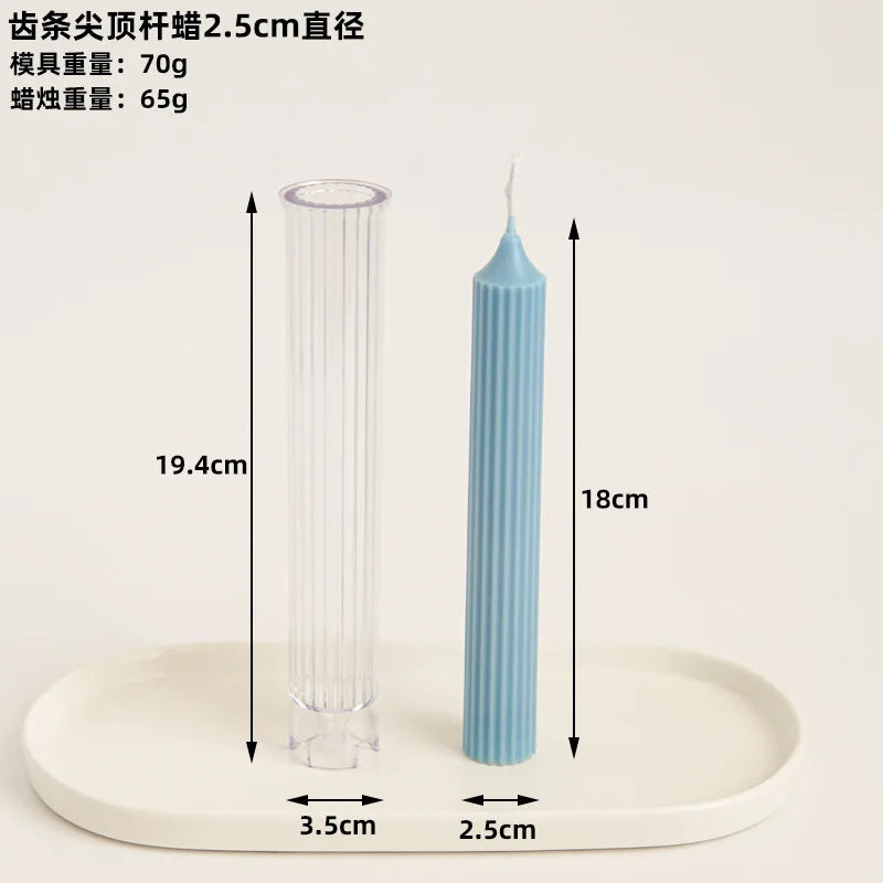 Striped Column Candle Mold Triangle Rectangle Pillar Plastic Mold DIY Candle Making Kit Forms Mold For Home Decoration - AMULET RING STORE