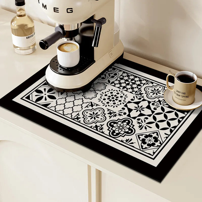 Large Kitchen Super Absorbent Mat Coffee Dish Draining Mat Drying Mat Quick Dry Bathroom Drain Pad Kitchen Faucet Placemat - AMULET RING STORE