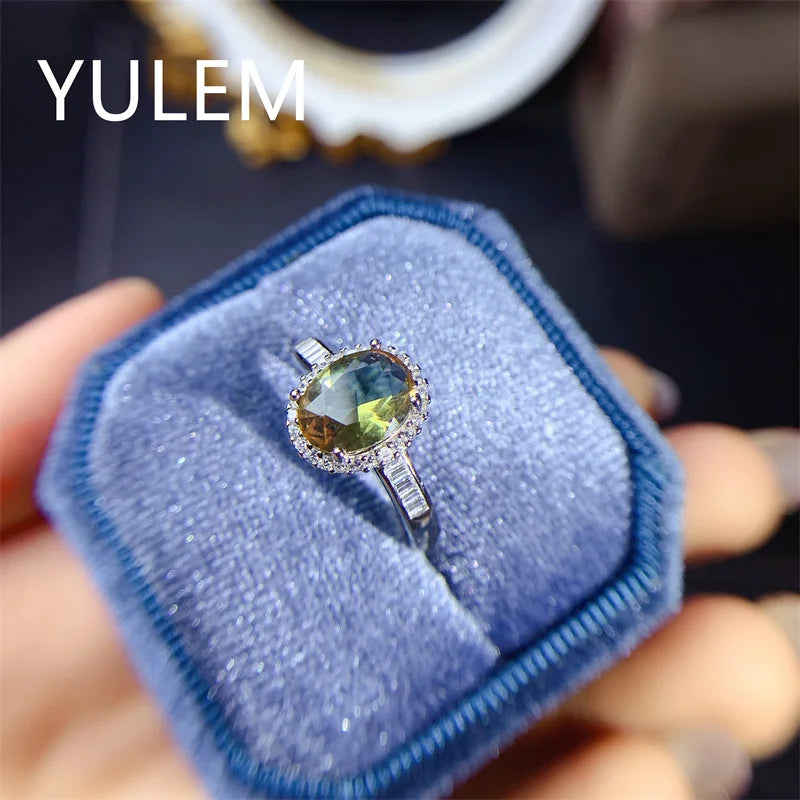 YULEM  Lab Grown Color Variation Alexandrite Ring 925 Sterling Silver, Engagement, Wedding Ring Ladies Anniversary Gift
