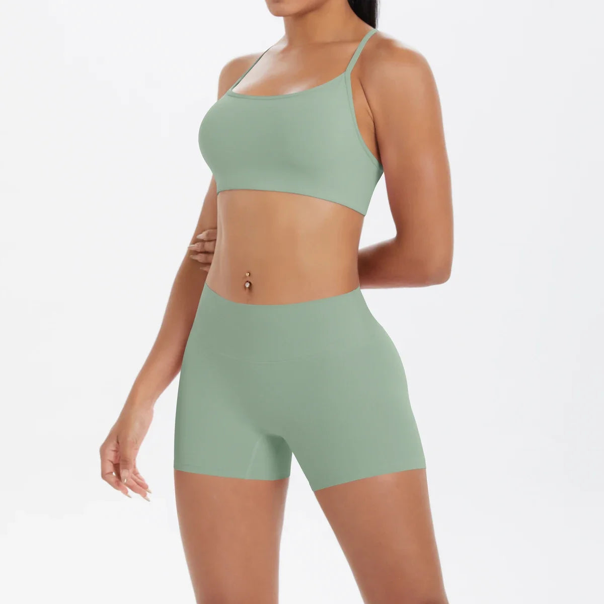 2PCS Yoga Set Nude Feeling Workout Sets Women Tracksuit Gym Push Up Fitness Running Workout Sportwear Sport Bra Leggings Suit