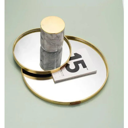 New Light Luxury Mirror StorageTray Home Decoration Desktop Storage Tray Multilateral Geometric Tray Living Room Accessories - AMULET RING STORE