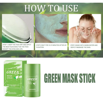 40ml Remove Blackhead Green Tea Solid Mask Clean Stick Mask Facial Dispel Acne Blemish Shrink Pores Korean Skin Care Multipack - AMULET RING STORE