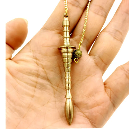 Bronze Metal Copper Spiritual Point Pendulum for Divination Healing Dowsing Wicca Balancing Pointed Cone Pendant Pendulum