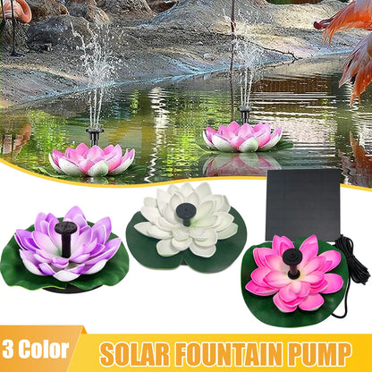 Solar Rotating Lotus Floating Fountain Outdoor Garden for Garden Bird Bath, Pond Decoration, Waterscape Garden Decoration - AMULET RING STORE