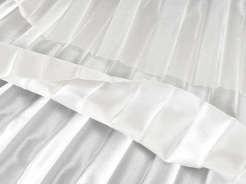 2023 Summer Tulle Mesh Gradient Skirt High-end High Waist Long Skirt Elegant Evening Party Sexy A-line Pleated Skirts Women Boho