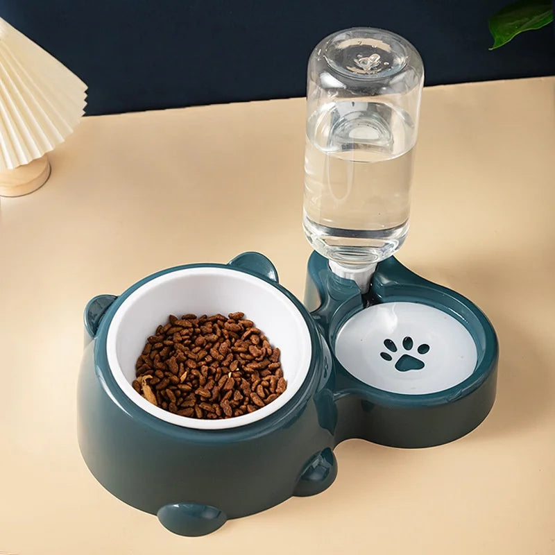 Cat Bowl 2-in-1 Drinking Water Dog Food Pot Water Bowl Rice Pot Pet Supplies Cat Bowl Pet Drinking Water Feeding Integration - AMULET RING STORE
