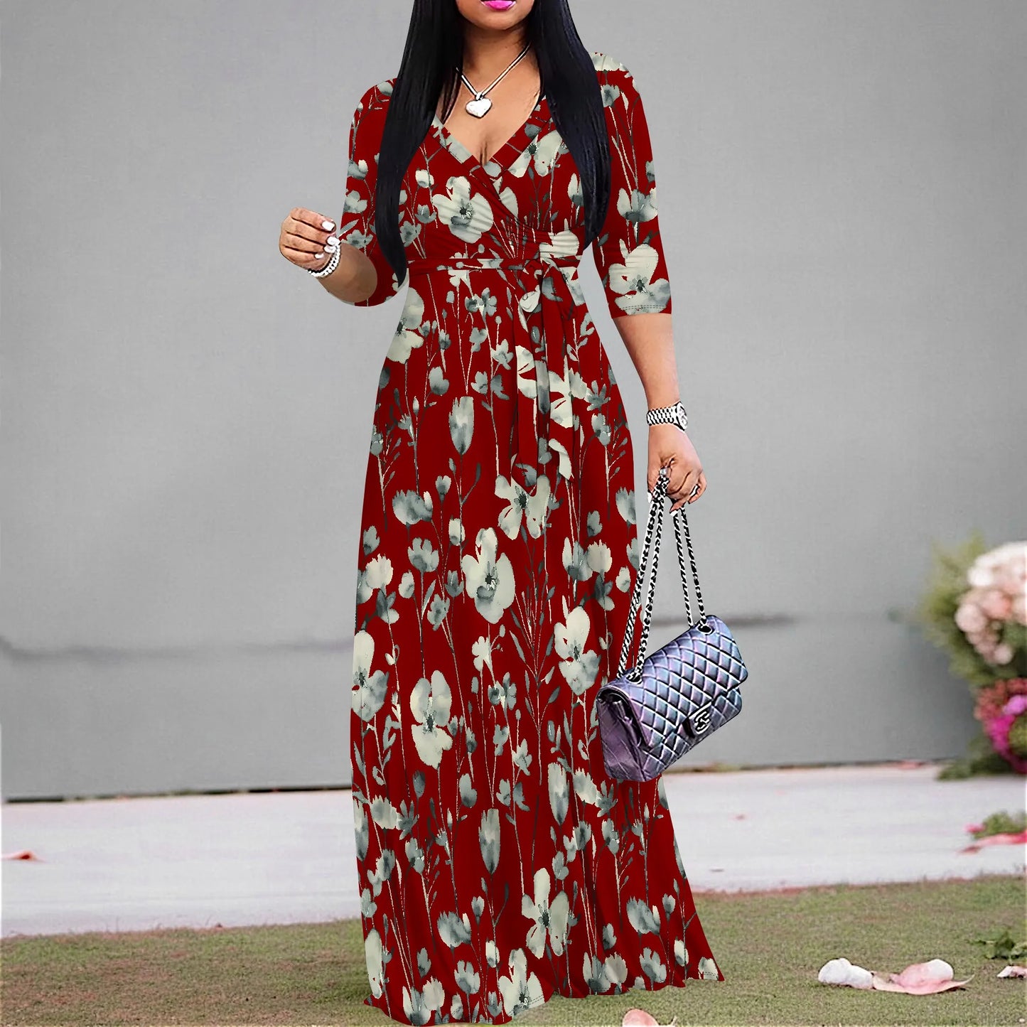 Women's Casual Sexy V Neck 3/4 Sleeves Club wear Party Outfits