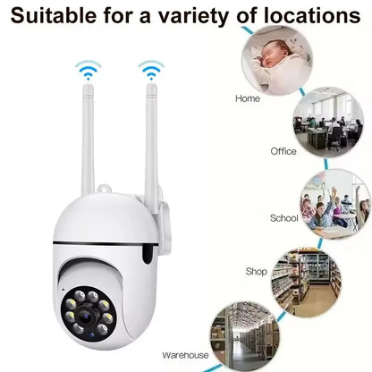 3MP WiFi Camera Home PTZ IP Camera Color Night Vision Audio Wireless Surveillance Camera Automatic Home Tracking Security CCTV C - AMULET RING STORE
