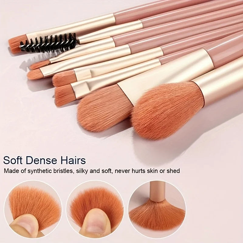 8/20Pcs Eye Makeup Brush Set Portable Soft Makeup Tool Eyeshadow Blending Detail Cosmetics Brush Kit with Makeup Egg Powder Puff - AMULET RING STORE