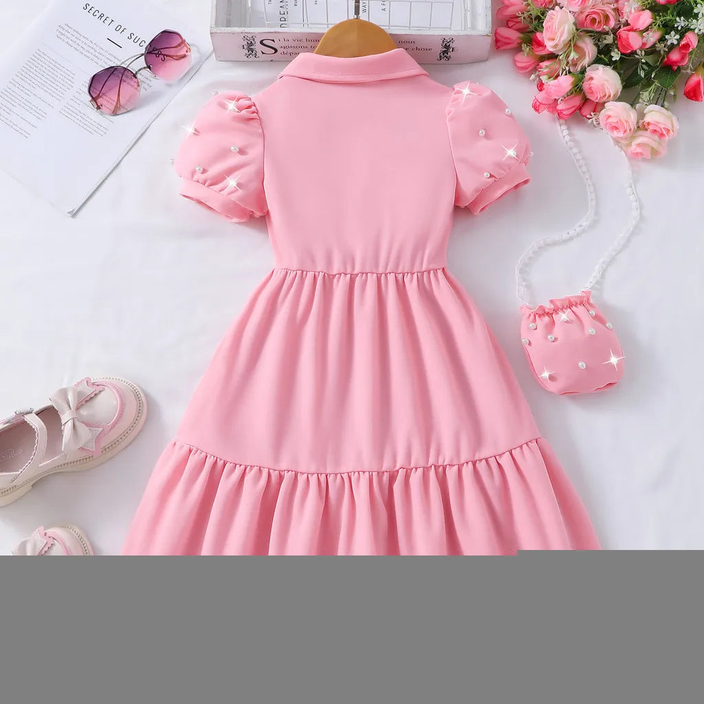 2025 Kids Dress Summer Mermaid Toddler Girl Clothing Short Sleeve 3 4 5 6 7 Yrs Casual Cute Cartoon Printed Party Dress for Kids