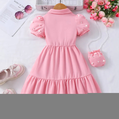 2025 Kids Dress Summer Mermaid Toddler Girl Clothing Short Sleeve 3 4 5 6 7 Yrs Casual Cute Cartoon Printed Party Dress for Kids