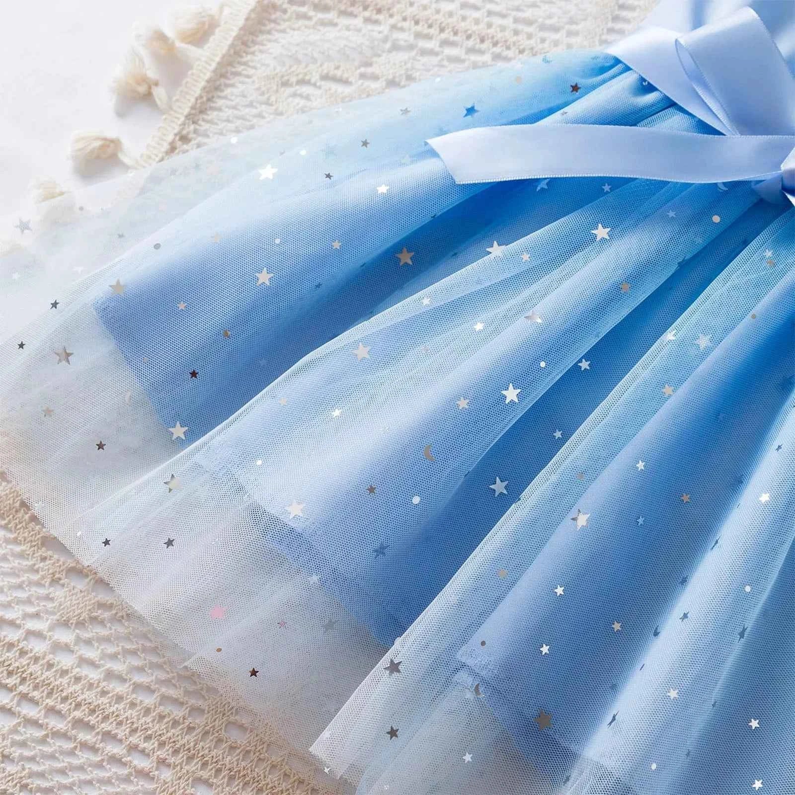 Princess Girls Cosplay Dress Clothes Kids Party Wedding Carnival Birthday Party Princess Evening Tutu Dresses Toddler 2-6Y