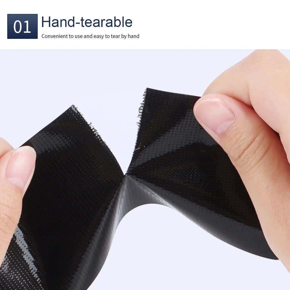 Black Cloth Based Tape Waterproof Heavy-Duty Pipe Single-Sided Tear-Proof Strong Adhesive Floor Duct Home Adhesive Bun Fixed - AMULET RING STORE