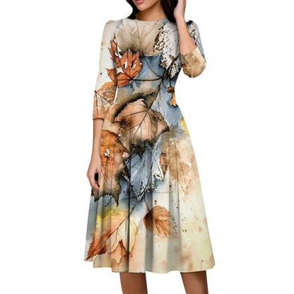 Traf Women 2025 Women'S Casual And Fashionable 3/4 Sleeve Pocket With Back Zipper Dress