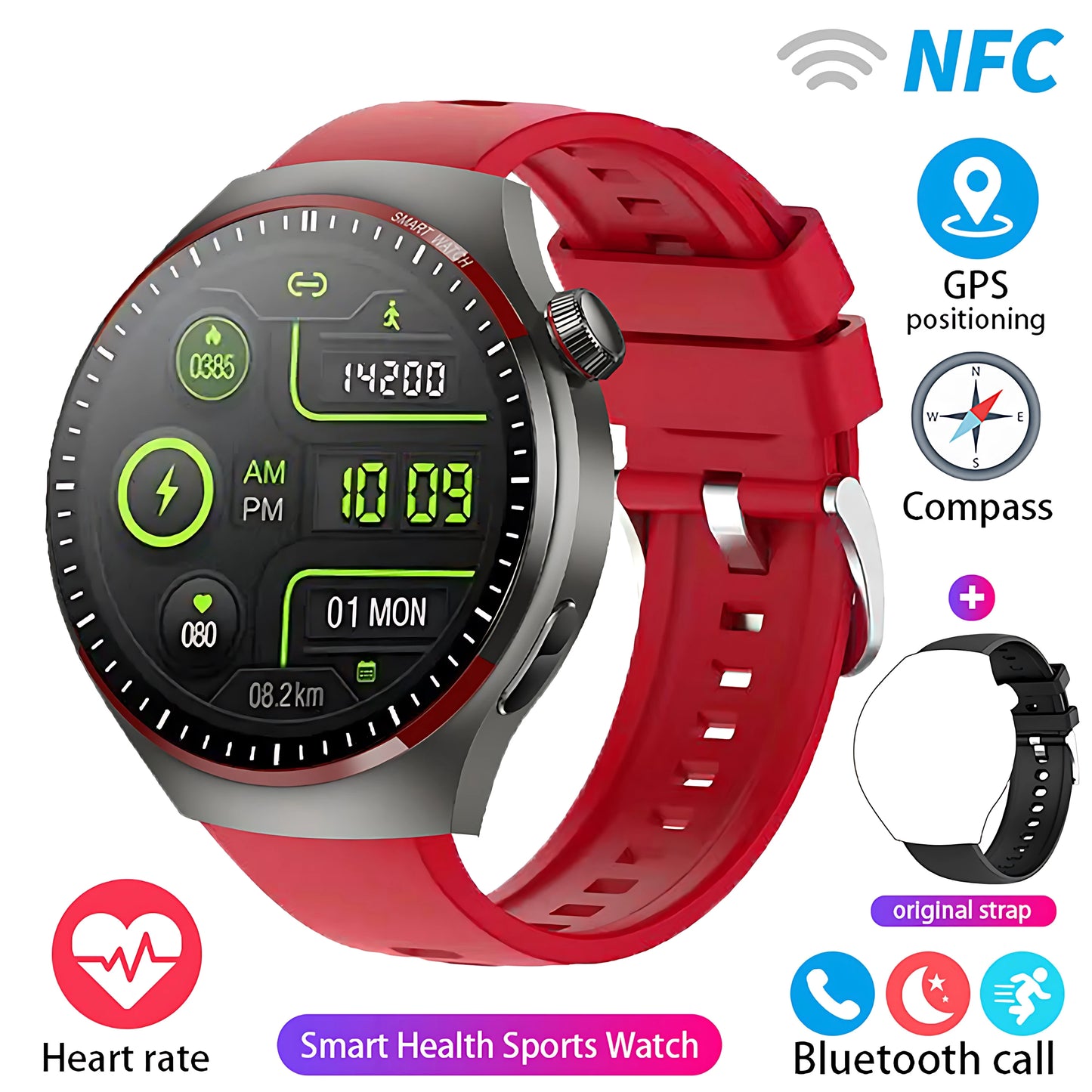 Watch 4Pro NFC GPS Smart Watch 360*360 HD Screen Heart rate Games Blood oxygen SmartWatch IP68 waterproof Sport Watches 2025 New