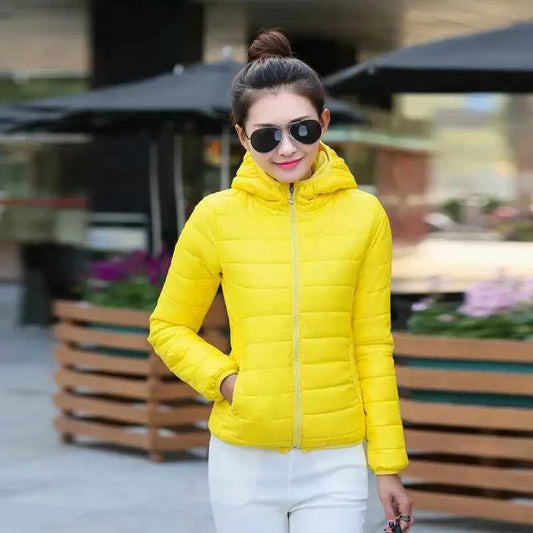 Down Jacket for Women Trend Korean Style Ultra Light Hit Hooded Coat Coats Lightweight Padded Puffer Jackets Female Winter 2025