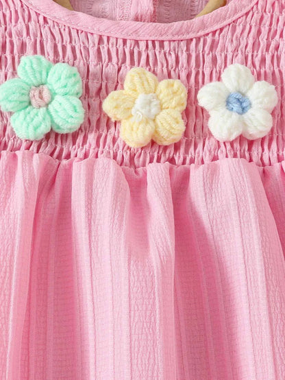 Baby Girls Summer Set Flowers Short Sleeved Top Bow Shorts Casual Toddler Clothes for Kids 1-4 Year