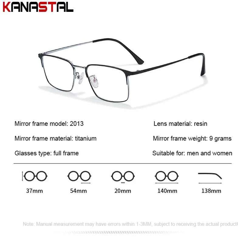 Men Prescription Glasses Optics Lenses  Reading Glasses Women Blue Light Blocking Myopia Eyewear Metal Titanium Eyeglasses Frame