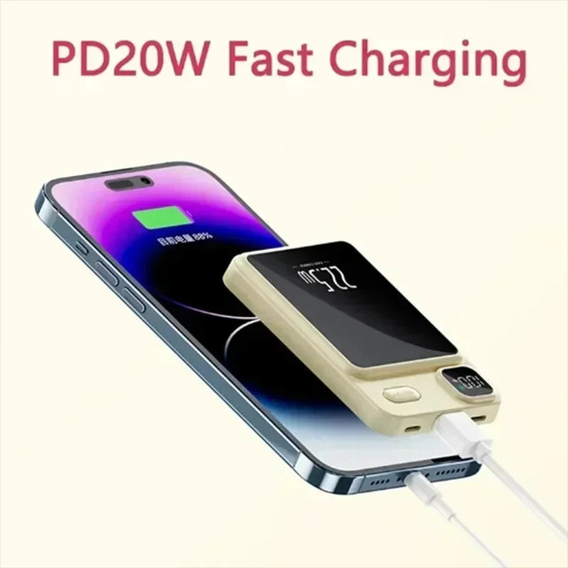 OnePlus 50000mAh Magnetic Wireless Charger Power Bank External Battery Fast Charging PowerBank For Android iPhone 15 16 Xiaomi - AMULET RING STORE