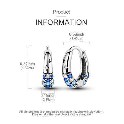 925 Sterling Silver Exquisite Blue star Earrings Jewelry Versatile Hoop Earrings For Women Jewelry Birthday Party Gifts - AMULET RING STORE