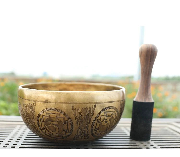 Handmade Nepal Bowls Bronze Tibetan Singing Bowls Heart Chakra Sound Healing Spiritual Instruments Meditation Pretty Bowl Set - AMULET RING STORE