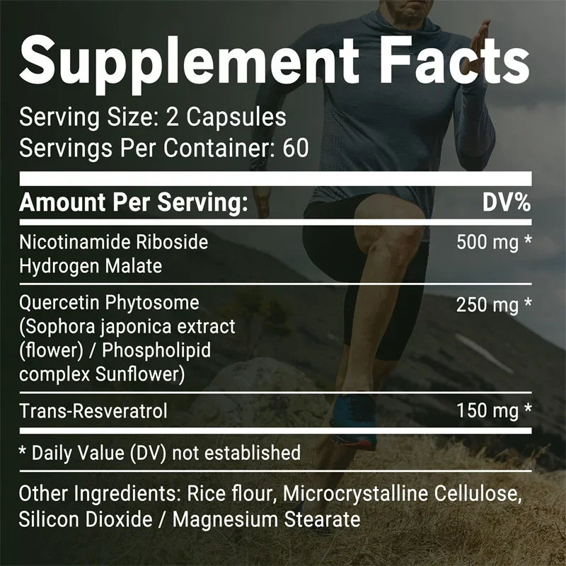 NAD+ Nicotinamide Riboside - Anti-aging, Supports Cell Health, Boosts Immune System, Replenishes Energy - AMULET RING STORE