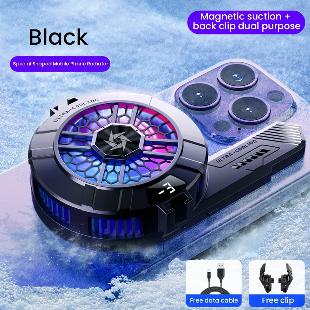 Mobile Phone Semiconductor Cooler "6"Shaped Semiconductor Cooling Fan Radiator for IOS Android SL33 Back-clip Magnetic Heat Sink