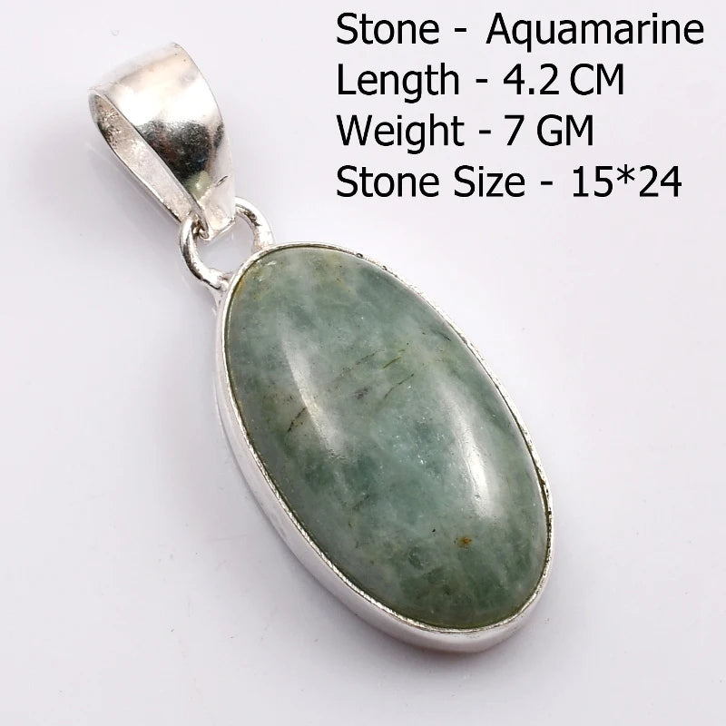 Genuine  Amaquarine  Pendant Hand Made Women Jewelry gift