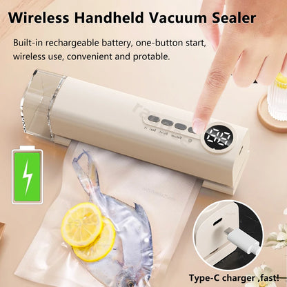 Mini Vacuum Sealer Wireless Multifunctional Food Sealer With Suction Dry/Moist Food Sealing Machine Plastic Bag Heat Sealer - AMULET RING STORE