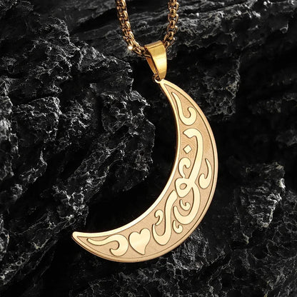 Stainless Steel Exquisite Islamic Muslim Calligraphy Arabic Pendant Necklace