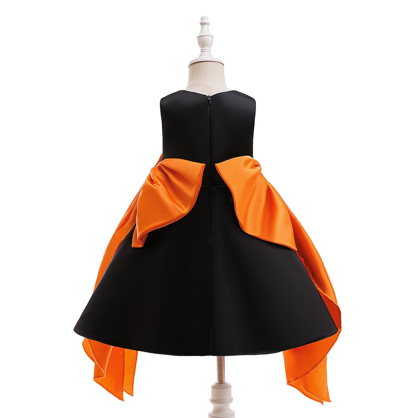 Girl Halloween costume 4-8 Yrs Halloween Theme Party Dresses Skeleton Bat Pumpkin Print Frocks Luxury Fluffy Kids Elegant Gown