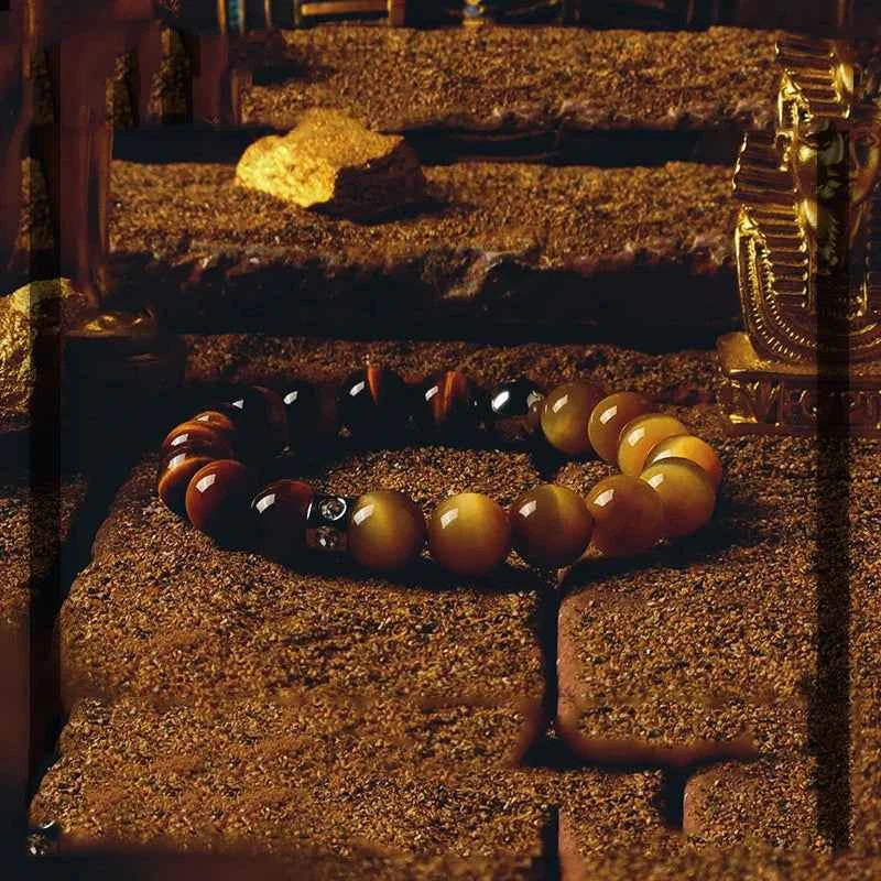 5A Real Natural Red Tiger Eye Beads Stone Bracelet Men Women Zircon Accessories Handmade Jewelry Gift for Girlfriend Wholesale