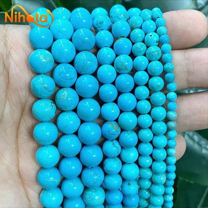 Natural Stone Beads Round Agates Turquoises Amazonite Quartz Lava Tiger Eye Beads