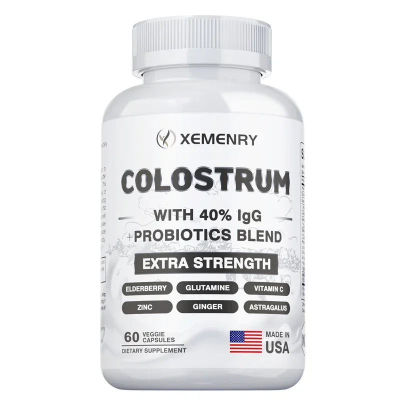 Colostrum Capsules - 40% LgG - Supports The Immune System, Promotes Gut Health, Energy Production, Cell Repair and Growth - AMULET RING STORE