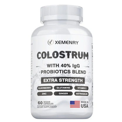 Colostrum Capsules - 40% LgG - Supports The Immune System, Promotes Gut Health, Energy Production, Cell Repair and Growth - AMULET RING STORE