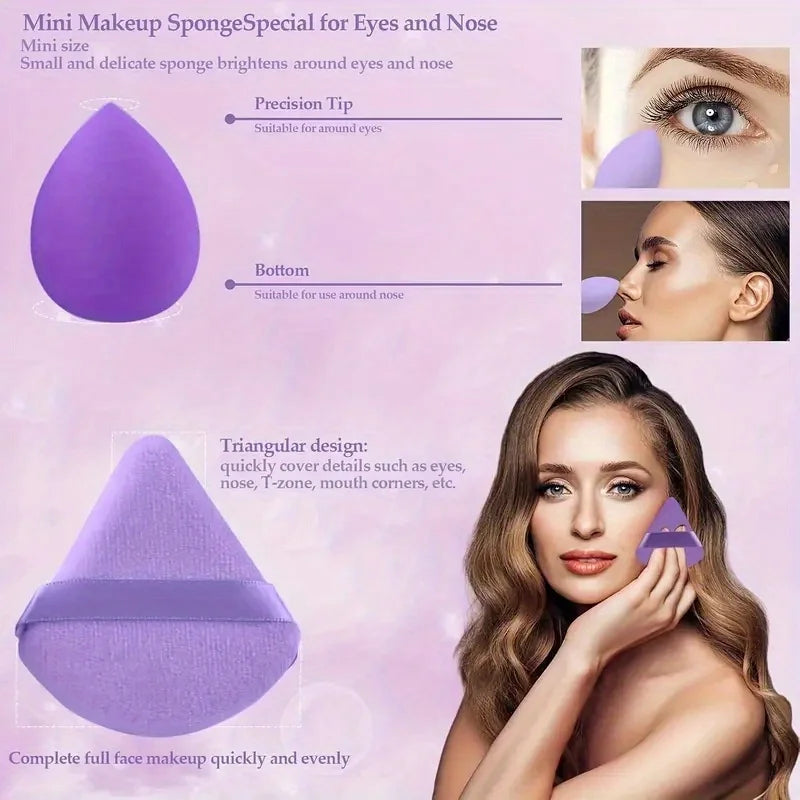 8/20Pcs Eye Makeup Brush Set Portable Soft Makeup Tool Eyeshadow Blending Detail Cosmetics Brush Kit with Makeup Egg Powder Puff - AMULET RING STORE