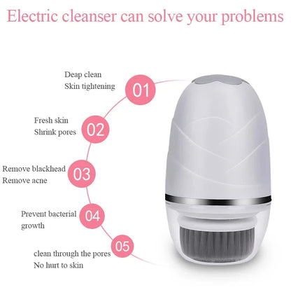3 in 1 Electric  Facial Cleansing Brush Blackhead Remover Makeup Removal Face Deep Pores Cleaning Massager Face Cleaner
