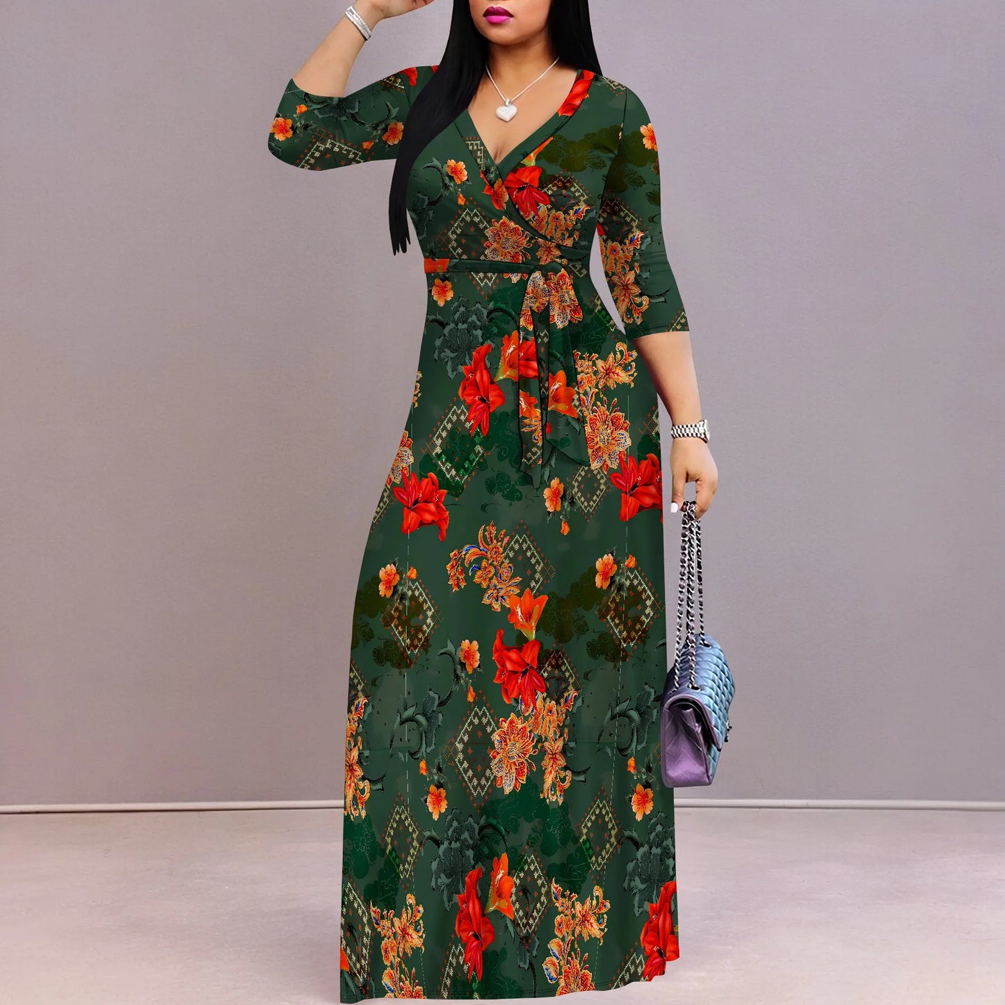 Women's Casual Sexy V Neck 3/4 Sleeves Club wear Party Outfits