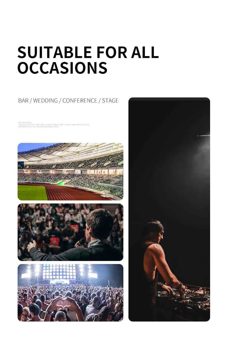 Wireless Microphone Handheld Dual Channels UHF Fixed Frequency Dynamic Mic For Karaoke Wedding Party Band Church Show