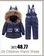 -30 Winter Baby Clothes Thicken Warm Jumpsuits Snowsuits Girl Boy Hooded Jacket Waterproof Rompers Ski Suits Kids Coat Outerwear - AMULET RING STORE