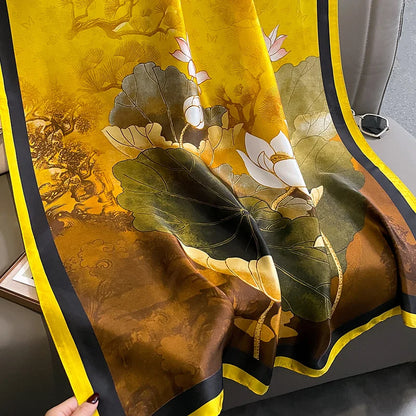 Spring Scarf Women's Luxury Design Polyester Material Smooth Scarf Soft Shawl Beach - AMULET RING STORE