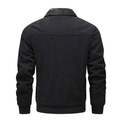 Winter Men Fleece Jacket Padded Warm Loose Parka Coat Corduroy Short Jacket Man Solid Fur Collar Windbreaker Cotton Jackets