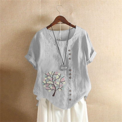 Cotton Linen T Shirt Women's Clothing Summer Retro Ladies Tops Tee Casual Loose Short Sleeve T-shirt Woman Ropa Blusas Tshirt
