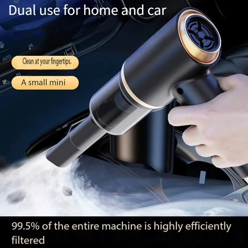 High power portable wireless vacuum cleaner, compatible with both car and home use, equipped with various accessories