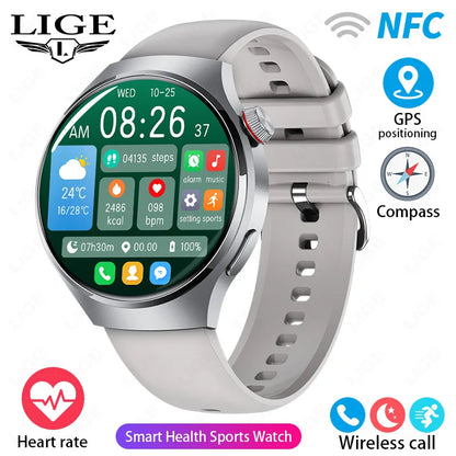 LIGE New Smart Watch Men 1.52 inch Full touch Screen Bluetooth Call Heart Rate Waterproof Men SmartWatch For GPS Sport Tracker - AMULET RING STORE